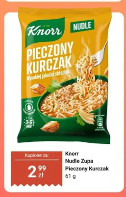 Nudle Knorr pieczony kurczak promocja w Dino
