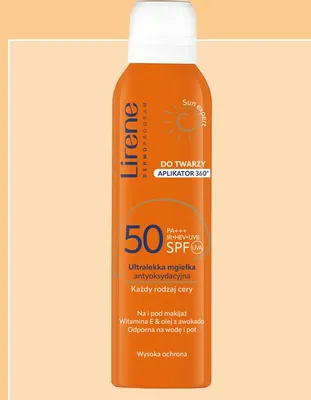 Mgiełka do twarzy Lirene antyoksydacyjna SPF 50 promocja w Rossmann