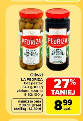 Oliwki zielone bez pestek La Pedriza promocja w Carrefour