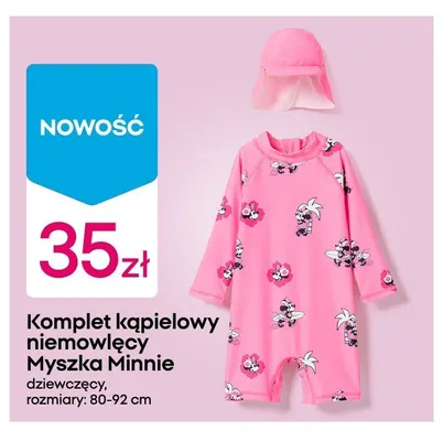 Komplet kąpielowy niemowlęcy Myszka Minnie dziewczęcy rozmiary: 80-92cm promocja w Pepco