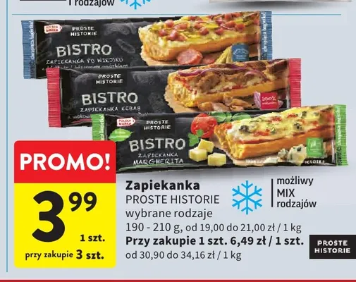 Zapiekanka Bistro po wiejsku Proste Historie promocja w Intermarche