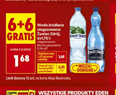 Woda źródlana gazowana mocno Żywiec Zdrój promocja w Biedronka