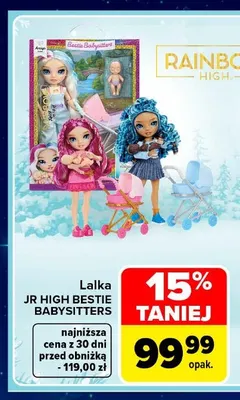 Lalka Jr High Bestie Babysitters Rainbow promocja w Carrefour