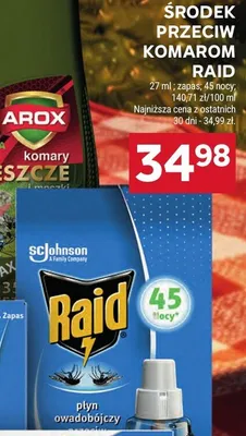 Środek przeciw komarom Raid zapas 45 nocy promocja w Stokrotka