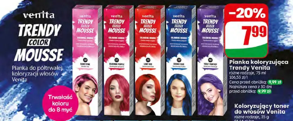 Pianka koloryzująca Venita Trendy Color Mousse Violet Fantasy promocja w Dino