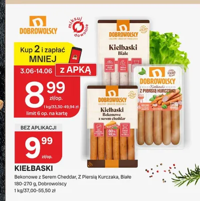 Kiełbaski z piersią kurczaka Dobrowolscy promocja w Chorten