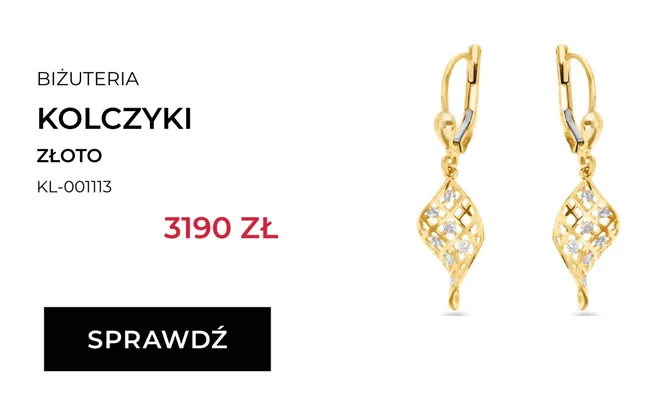 Kolczyki złote Briju promocja w Briju