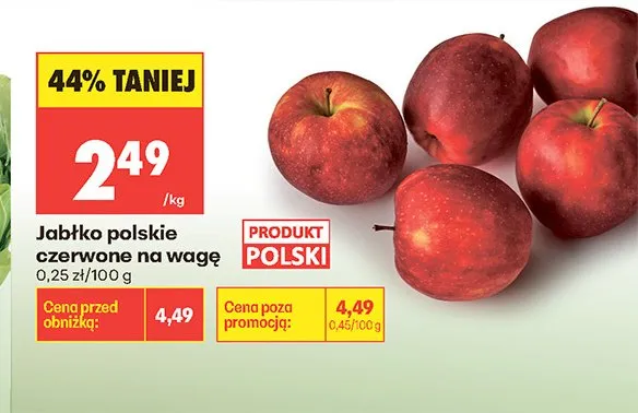 Jabłko polskie czerwone na wagę promocja w Biedronka