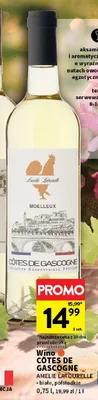 Wino Côtes de Gascogne Amelie Latourelle białe półsłodkie promocja w Intermarche