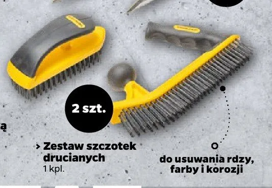 Zestaw szczotek drucianych do usuwania rdzy, farby i korozji promocja w Netto