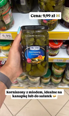 Korniszony z miodem Helcom promocja w Dino