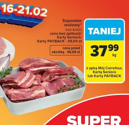 Szponder wołowy promocja w Carrefour Market