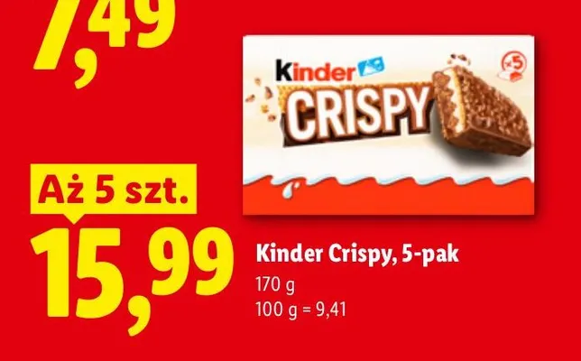 Kinder Crispy 5-pak promocja w Lidl
