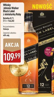 Whisky Johnnie Walker Black Label z miniaturką Ruby promocja w Aldi