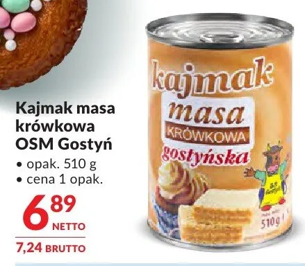 Kajmak masa krówkowa OSM Gostyń promocja w Makro