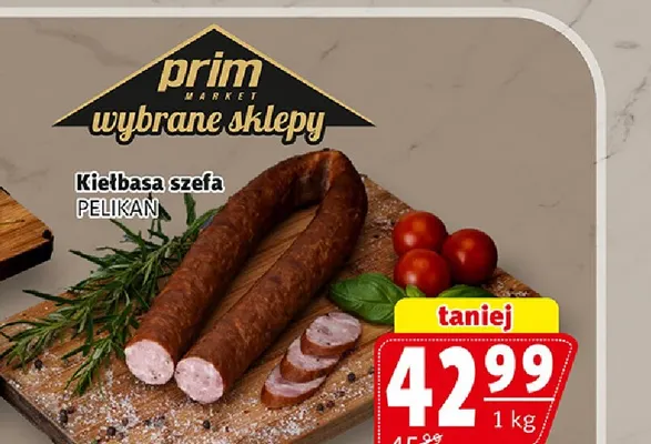 Kiełbasa szefa Pelikan promocja w Prim Market