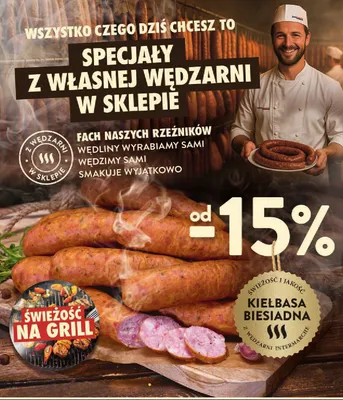 Kiełbasa Biesiadna z wędzarni Intermarche promocja w Intermarche