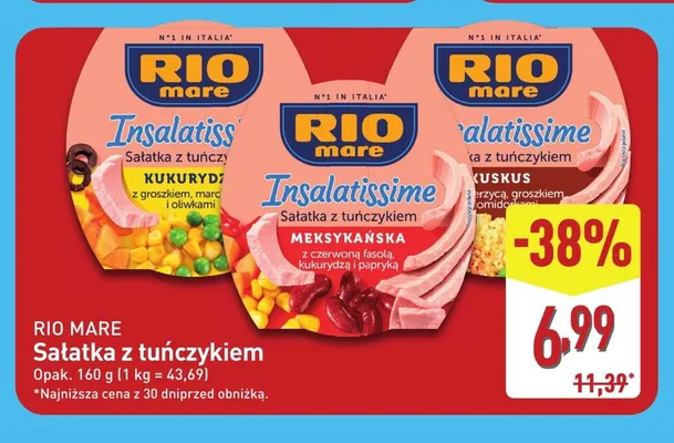Sałatka z tuńczykiem Rio Mare Insalatissime Kukurydza promocja w Aldi