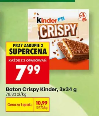 Baton Kinder Crispy 3-pak promocja w Biedronka