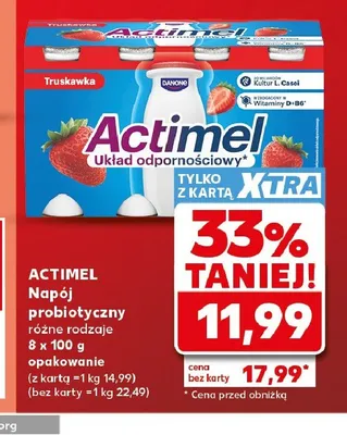 Napój probiotyczny Actimel truskawka promocja w Kaufland