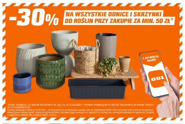 Donice i skrzynki do roślin promocja w OBI