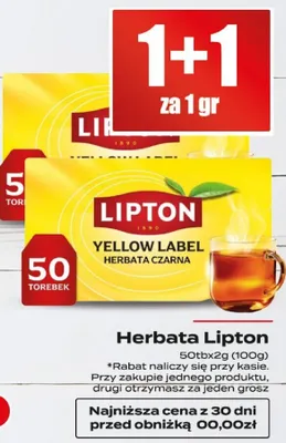 Herbata Lipton Yellow Label promocja w Supeco