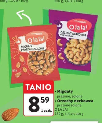 Orzechy nerkowca prażone solone O LA LA! promocja w Intermarche