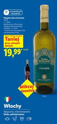 Wino białe Viognier Duca di Sasseta promocja w Lidl