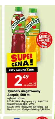 Napój Tymbark niegazowany Aseptic jabłko wiśnia promocja w Twój Market