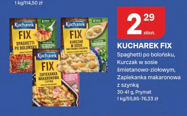 Kucharek Fix zapiekanka makaronowa z szynką promocja w Chorten
