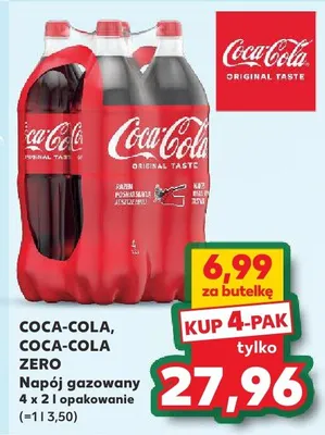 Napój gazowany Coca-Cola Zero 4 x 2 l  promocja w Kaufland