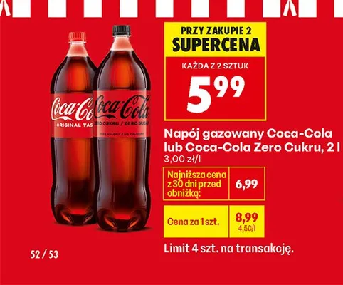 Napój gazowany Coca-Cola 2 l promocja w Biedronka