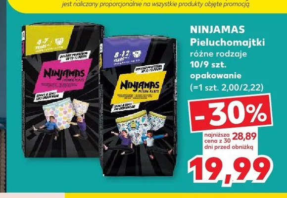 Pieluchomajtki Ninjamas 9-pak promocja w Kaufland