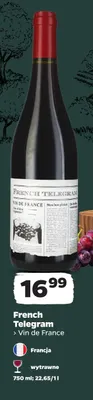 Wino czerwone wytrawne French Telegram Vin de France promocja w Netto