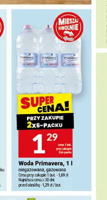 Woda niegazowana Primavera 1 l promocja w Twój Market