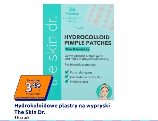 Hydrokoloidowe plastry na wypryski The Skin Dr. 36 sztuk promocja w Action