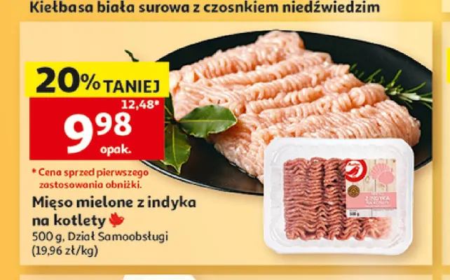 Mięso mielone z indyka na kotlety promocja w Auchan