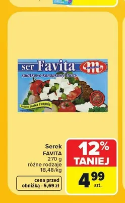 Serek sałatkowo-kanapkowy Favita tłusty promocja w Carrefour