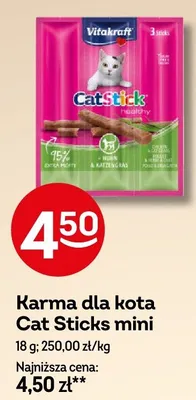 Karma dla kota Cat Sticks mini promocja w Żabka