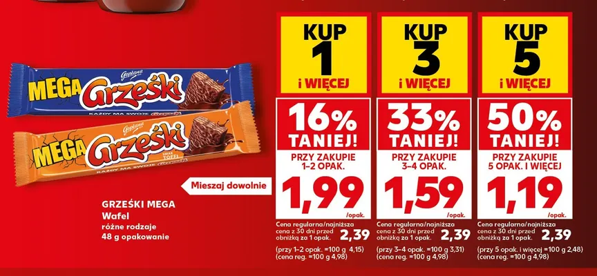 Wafel Grześki Mega smak toffi promocja w Kaufland
