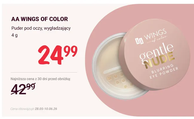 Puder pod oczy wygładzający AA Wings of Color promocja w Rossmann