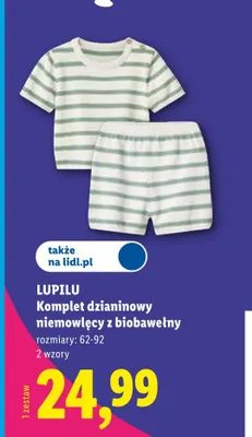 Komplet dzianinowy niemowlęcy z biobawełny LUPILU promocja w Lidl