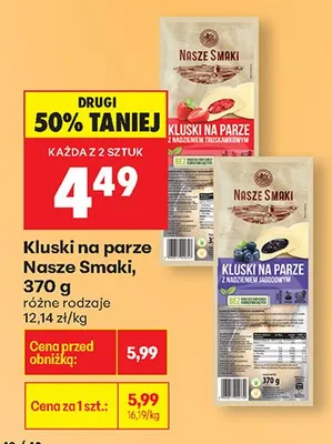 Kluski na parze różne rodzaje promocja w Biedronka
