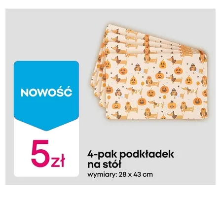 4-pak podkładek na stół 28x43 cm promocja w Pepco