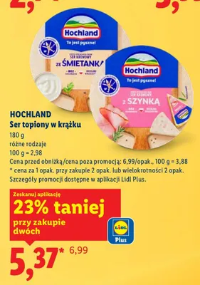 Ser topiony w krążku Hochland promocja w Lidl