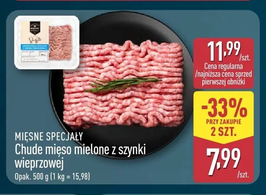 Chude mięso mielone z szynki wieprzowej Mięsne Specjały promocja w Aldi
