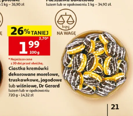 Ciastka kremówki dekorowane truskawkowe Dr Gerard promocja w Auchan