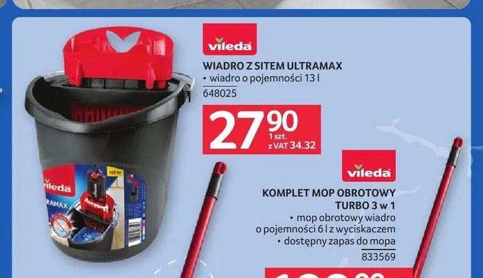 Wiadro z sitem Ultramax Vileda promocja w Selgros