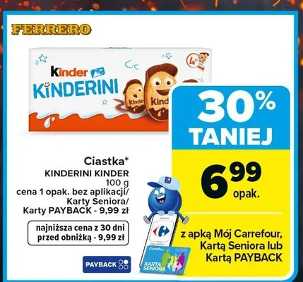 Ciastka Kinderini Kinder promocja w Carrefour