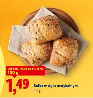 Bułka w stylu rustykalnym 100 g promocja w Lidl